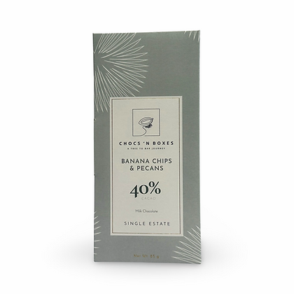 40% milk chocolate banana chips pecans