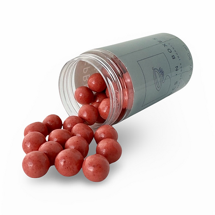 raspberry white chocolate dragees