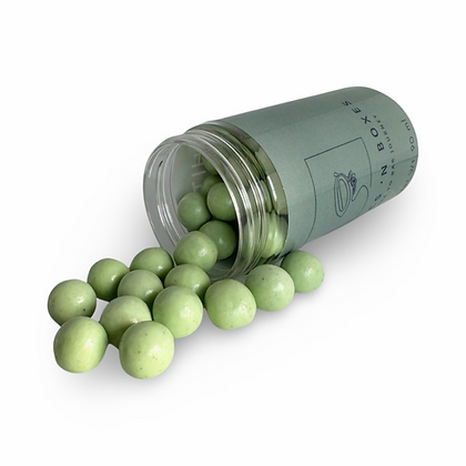 white chocolate mint dragees